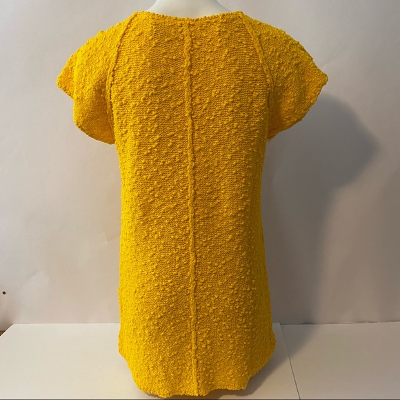 Anne Pinkerton Yellow Sweater Dress Tunic Raw Edge - Picture 9 of 9